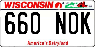 WI license plate 660NOK