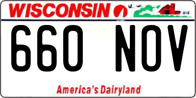 WI license plate 660NOV