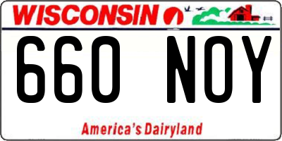 WI license plate 660NOY