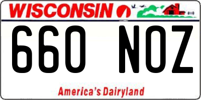 WI license plate 660NOZ