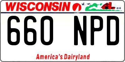 WI license plate 660NPD