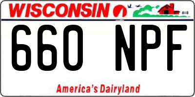 WI license plate 660NPF
