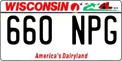 WI license plate 660NPG