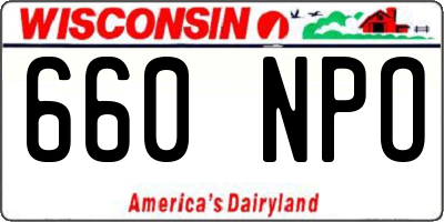 WI license plate 660NPO