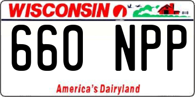 WI license plate 660NPP