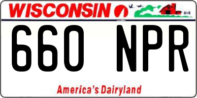 WI license plate 660NPR