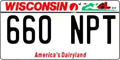 WI license plate 660NPT