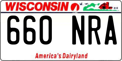 WI license plate 660NRA