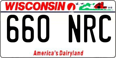 WI license plate 660NRC