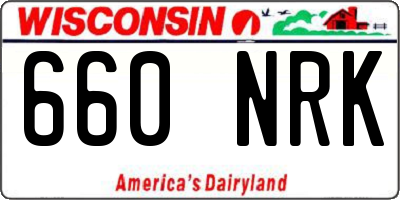 WI license plate 660NRK