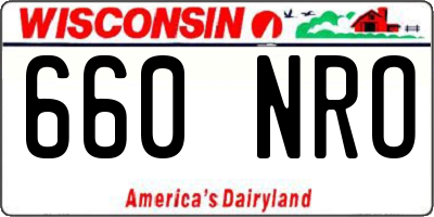 WI license plate 660NRO