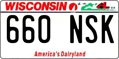 WI license plate 660NSK