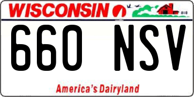 WI license plate 660NSV