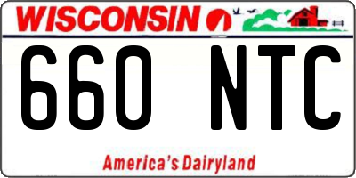 WI license plate 660NTC