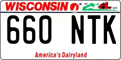 WI license plate 660NTK