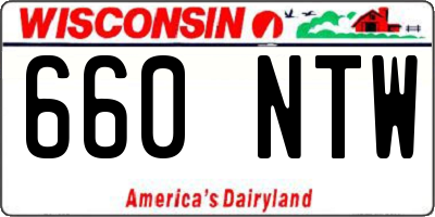 WI license plate 660NTW