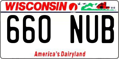WI license plate 660NUB
