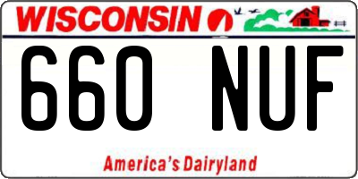 WI license plate 660NUF