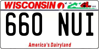 WI license plate 660NUI