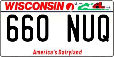 WI license plate 660NUQ