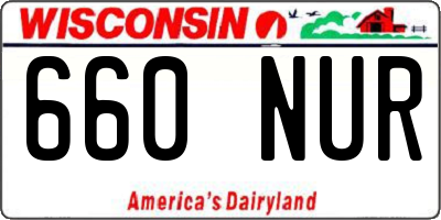 WI license plate 660NUR