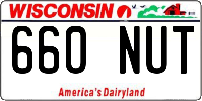 WI license plate 660NUT