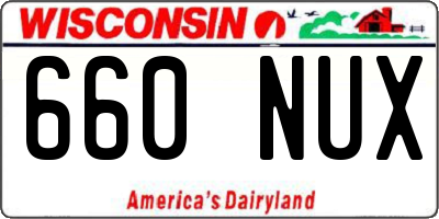 WI license plate 660NUX