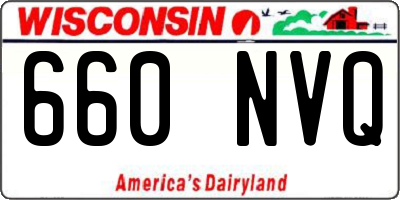 WI license plate 660NVQ