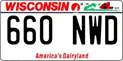 WI license plate 660NWD