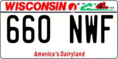 WI license plate 660NWF
