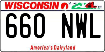 WI license plate 660NWL