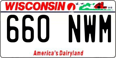 WI license plate 660NWM