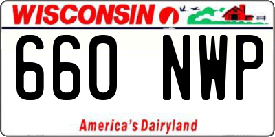 WI license plate 660NWP