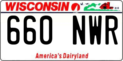 WI license plate 660NWR