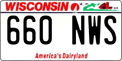 WI license plate 660NWS