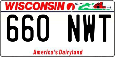 WI license plate 660NWT
