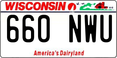 WI license plate 660NWU