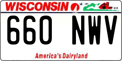 WI license plate 660NWV