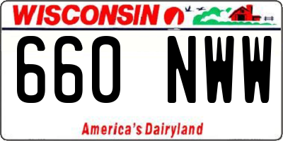 WI license plate 660NWW