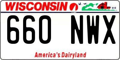 WI license plate 660NWX