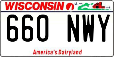 WI license plate 660NWY