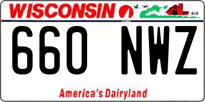 WI license plate 660NWZ