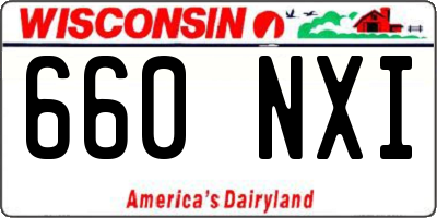 WI license plate 660NXI