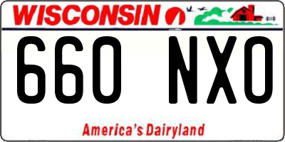 WI license plate 660NXO