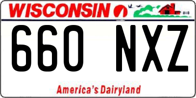 WI license plate 660NXZ