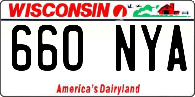 WI license plate 660NYA