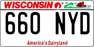 WI license plate 660NYD