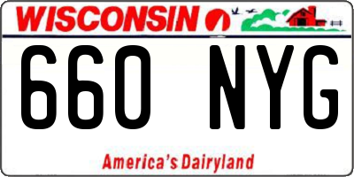 WI license plate 660NYG