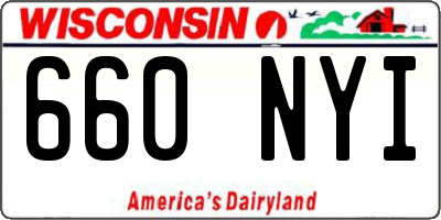 WI license plate 660NYI