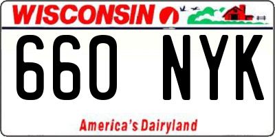 WI license plate 660NYK